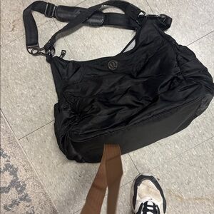 lululemon athletica Black Nylon Crossbody Shoulder Bag